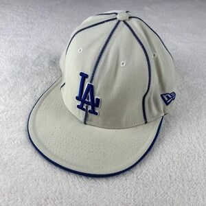 New Era Los Angeles Dodgers 59FIFTY Fitted Size 7 1/8 Hat Cap White‎ Light Blue